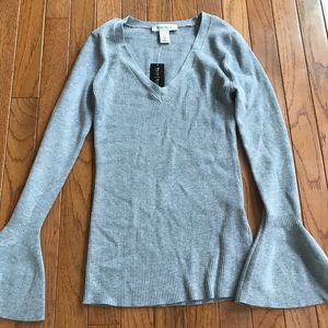 NWT WHBM Bell Sleeve V Neck Top